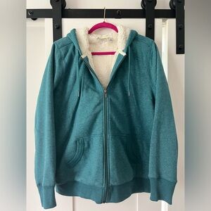 Women’s LL Bean XL fleece lined zip up hoodie